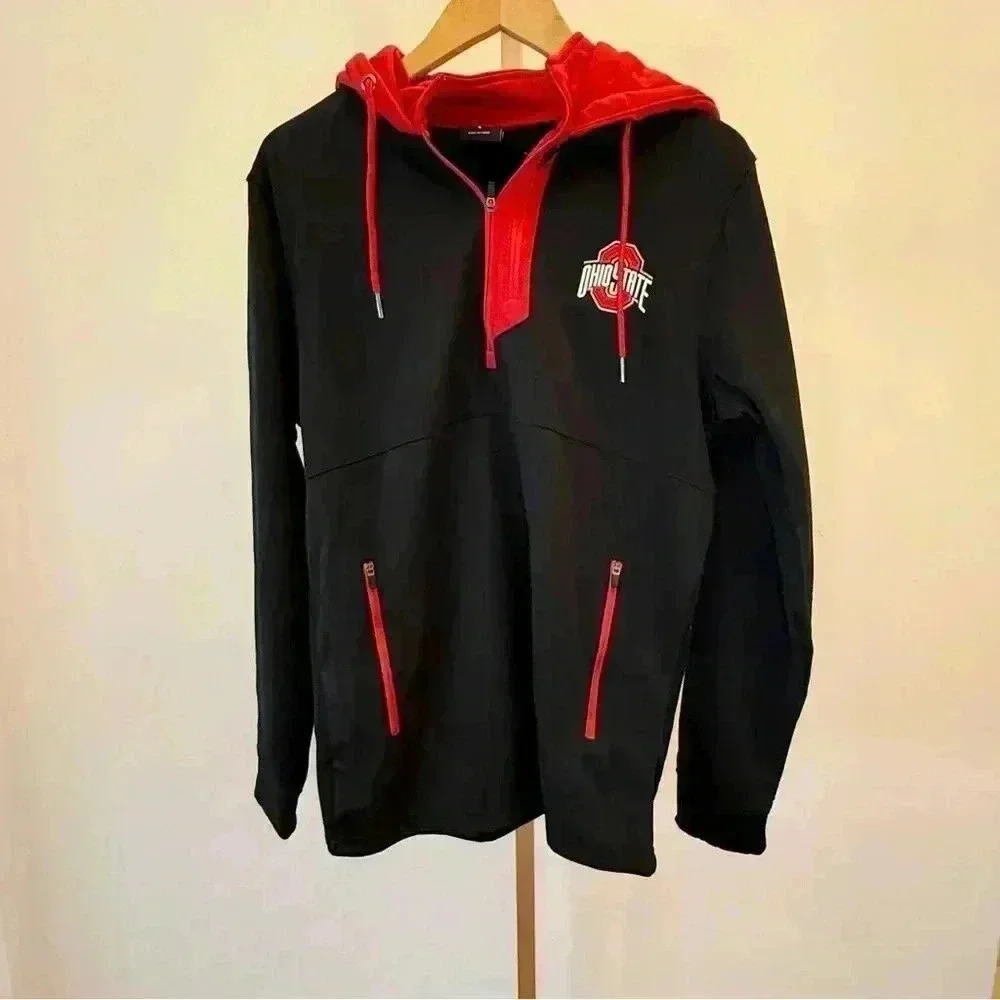 Colosseum Men's Ohio State Buckeyes Black Full Zip Hoodie Size S